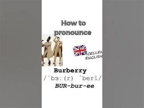 how to pronounce burberry prorsum|Burberry pronunciation in english.